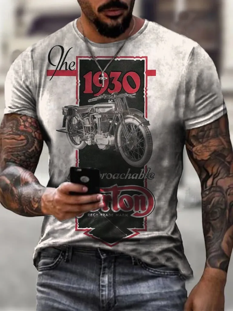 1930 Motorcycle Retro Outdoor Motorcycle  T-Shirt