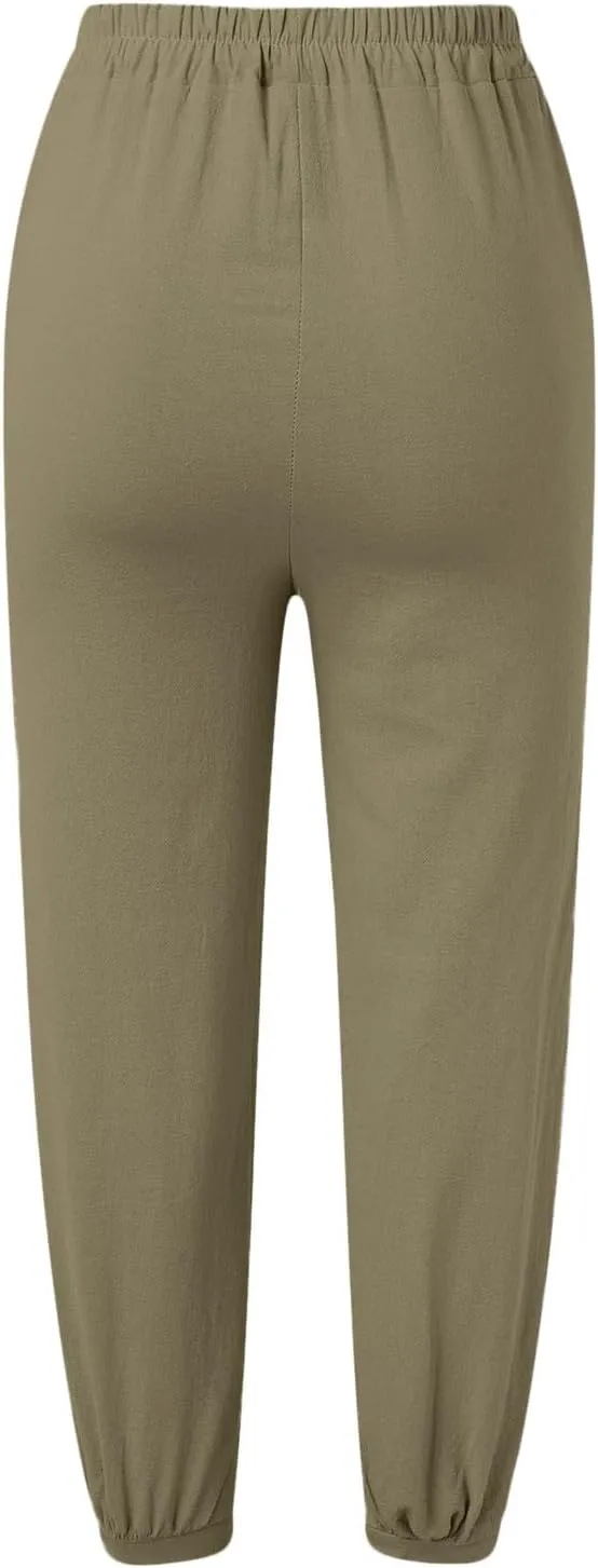 2023 Womens Lace Trim Pants Wide Straight Leg Casual Loose Pants Yoga Sweatpants Comfy High Waisted Lounge Pajama Trousers