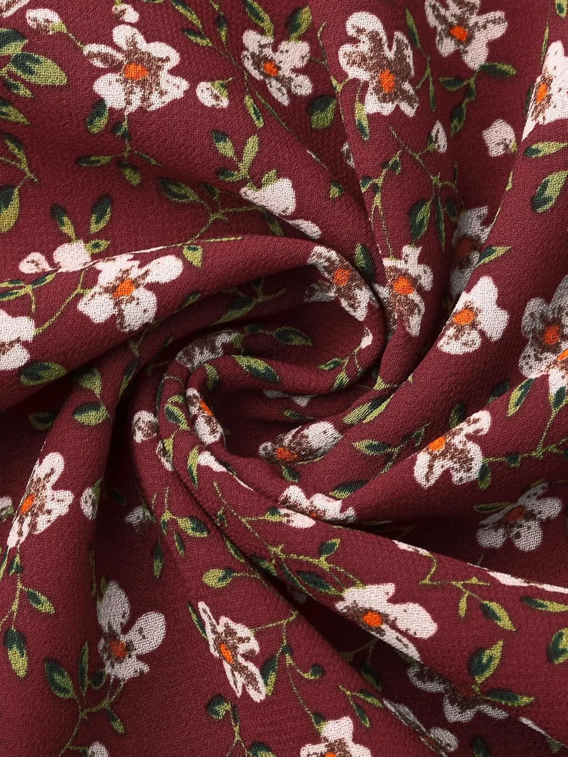 Allegra K Chiffon Floral Flowy Dress for Women's 2025 Ruffle Long Sleeve Mock Neck A-Line Midi Dresses