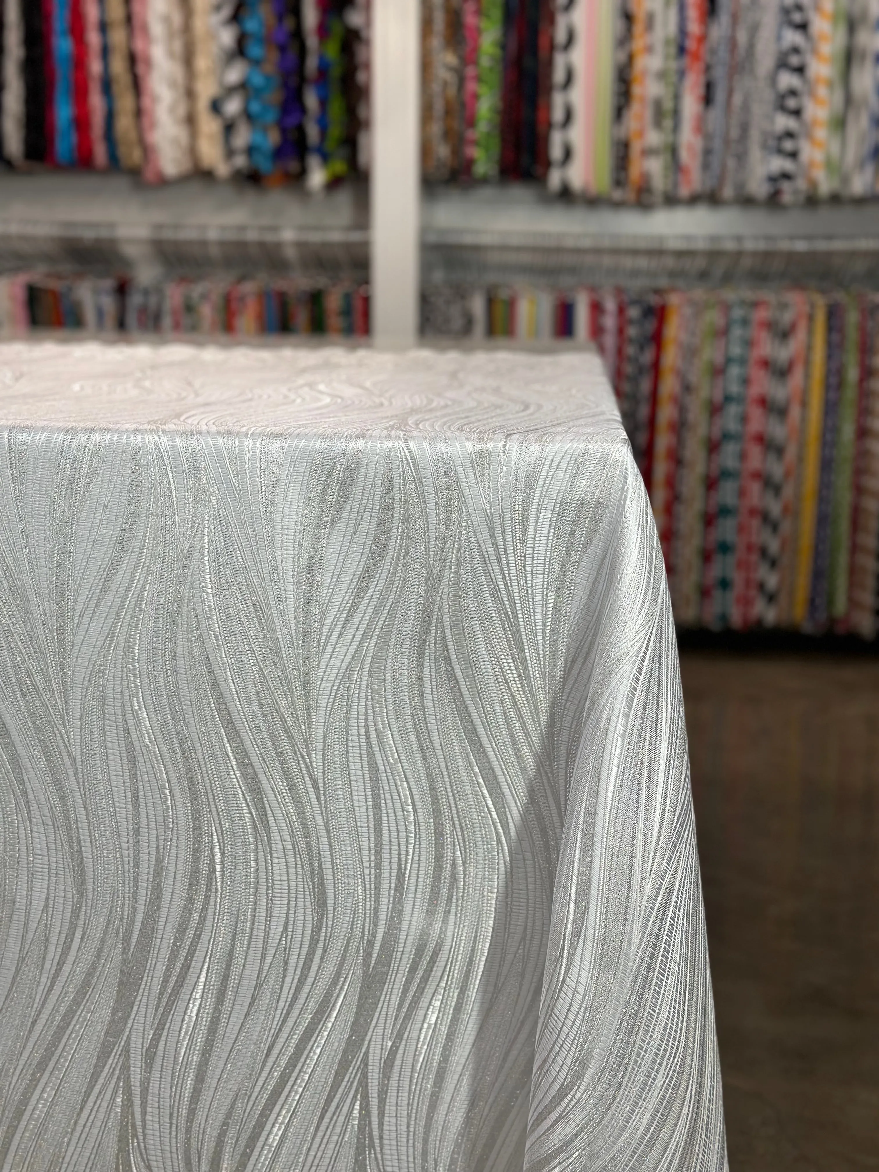 Allure Jacquard Wholesale Fabric in White