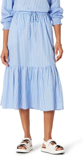 Amazon Essentials Women's Mid-Rise A-line Cotton Sateen Tiered Midi Skirt (Top Sold Separately)