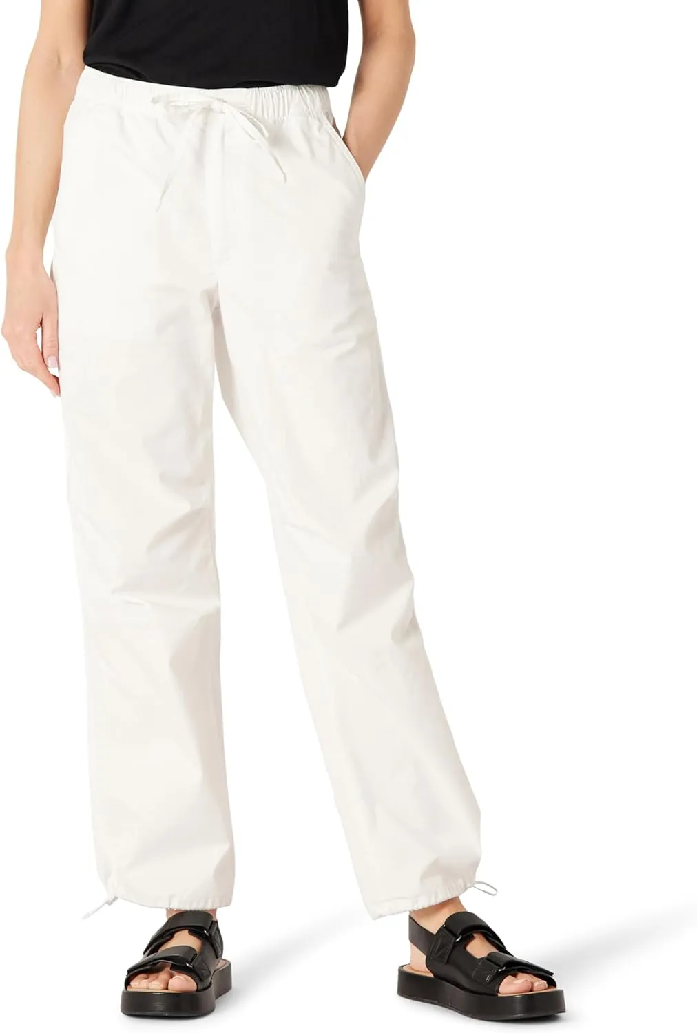 Amazon Essentials Women's Mid-Rise Baggy Loose-Fit Wide-Leg Parachute Pants