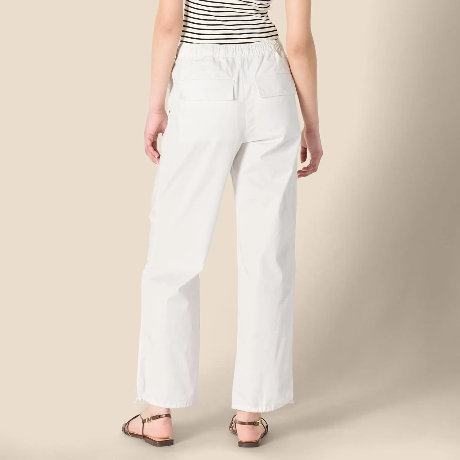 Amazon Essentials Women's Mid-Rise Baggy Loose-Fit Wide-Leg Parachute Pants