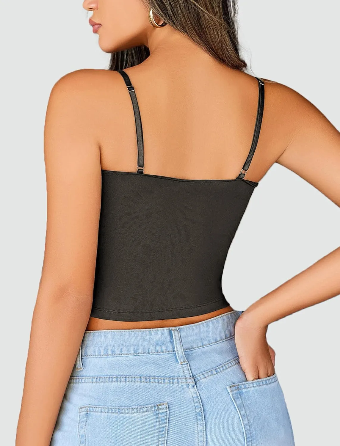 Avidlove Sexy Tank Tops for Women Cute Spaghetti Strap Crop Sleeveless Ruched Tube Top Basic Summer Going Out