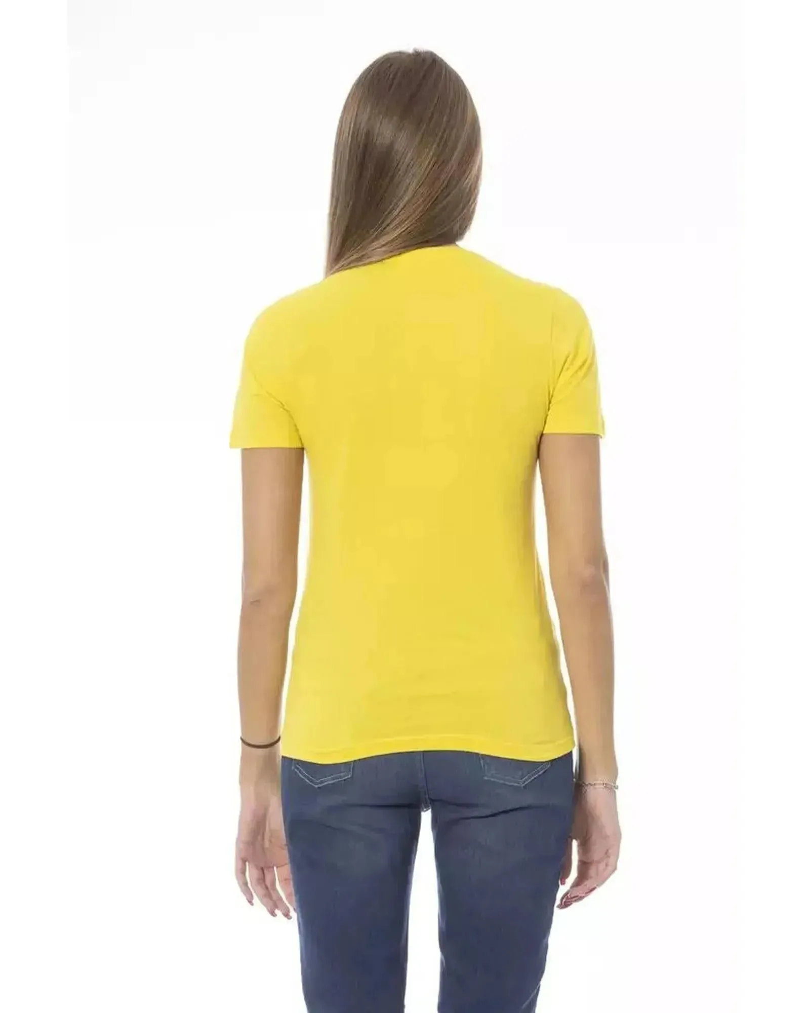 Baldinini Trend Women's Yellow Cotton Tops & T-Shirt - S