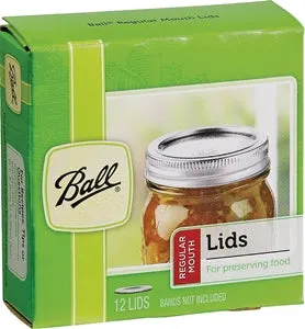 Ball 31000 Mason Jar Lid, Metal, Silver Cap/Lid