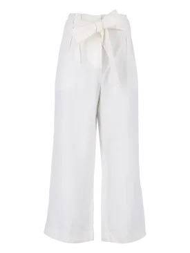 belted linen trousers