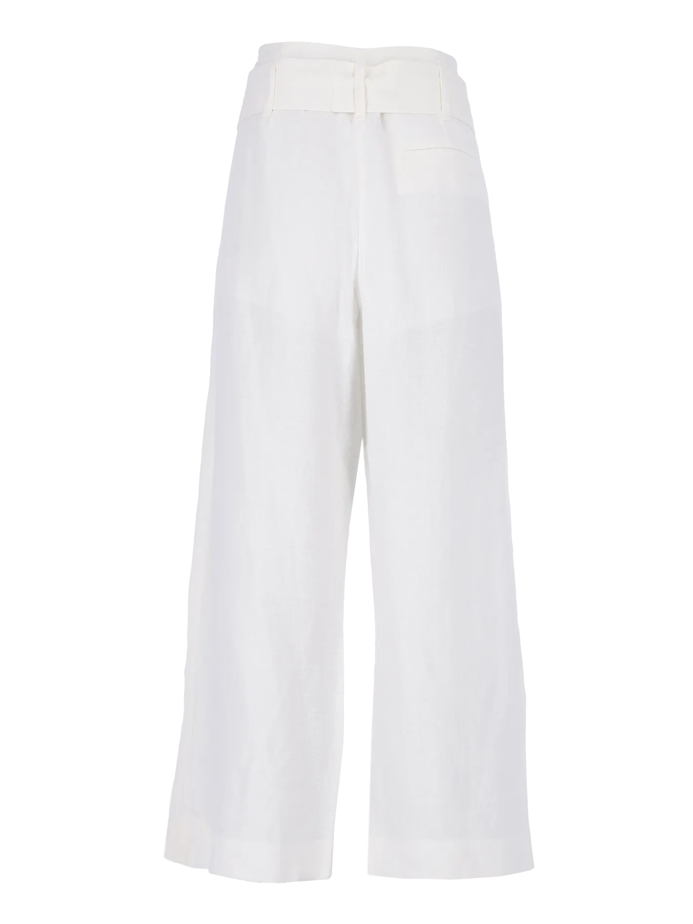 belted linen trousers