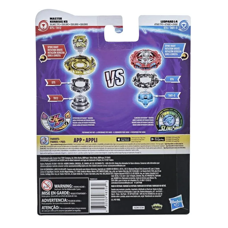 Beyblade Ss Leopard L4 N Hs Master Kerbeus K5