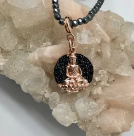 Bhakti Panda Tiny Blessings Pink Gold Buddha Necklace - Tranquility & Stability