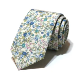 Blue & Sage Floral Necktie