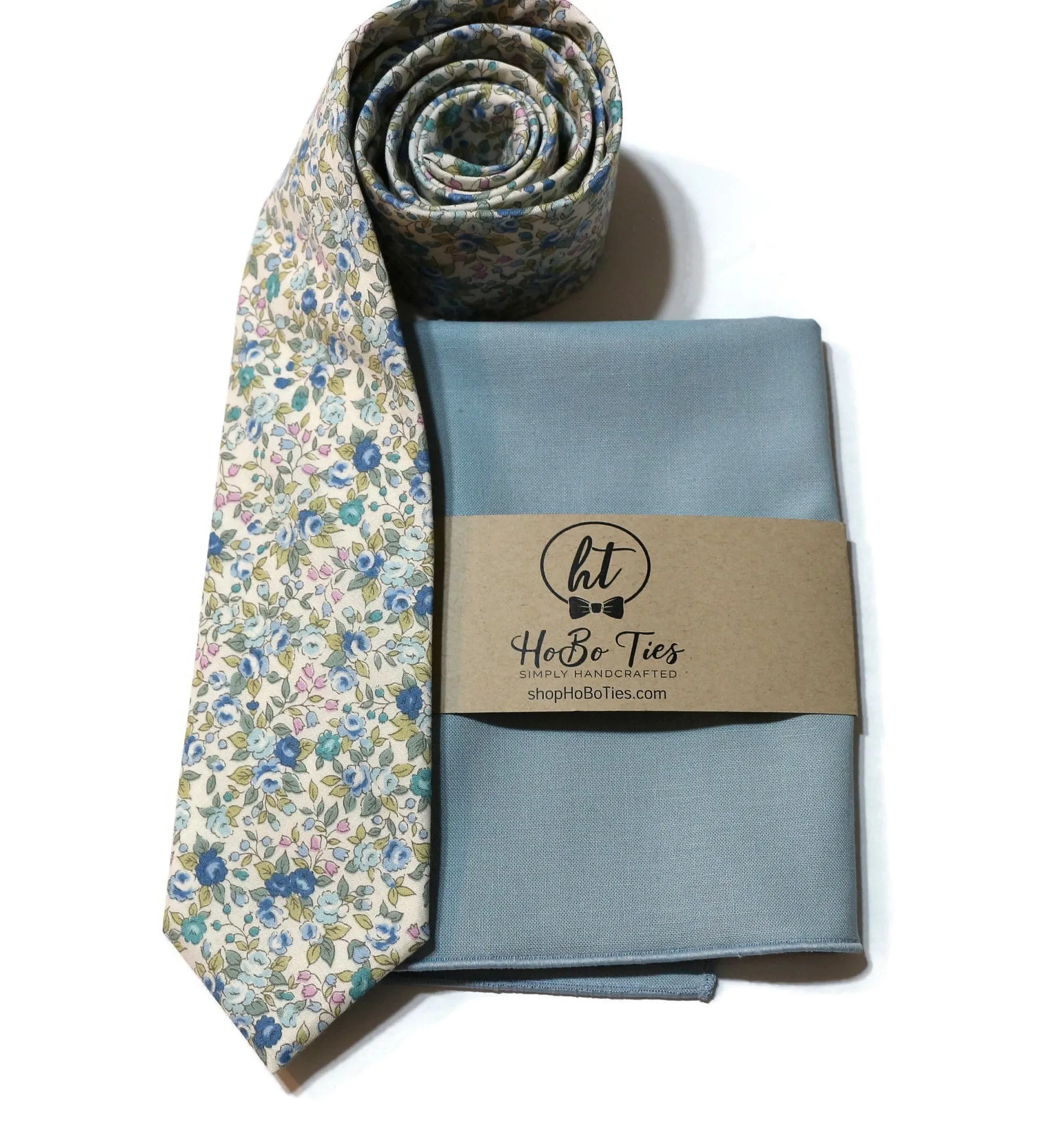Blue & Sage Floral Necktie