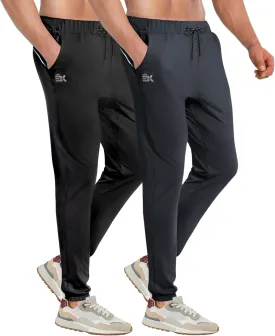 BROKIG Mens Hidzip Gym Joggers Pants Lightweight Tapered Athletic Workout Sweatpants Men with Zipper Pocket Jogging Sport