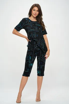 Capri Pant Set Short Sleeve - 9003BN-SRP1-W401