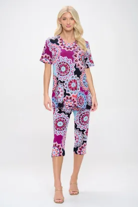 Capri Pant Set Short Sleeve - 9003BN-SRP1-W439