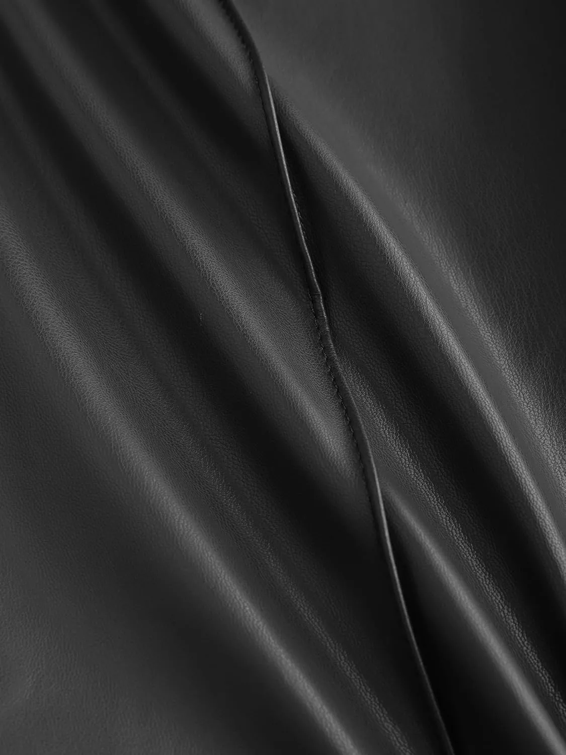 CIDER Faux Leather Solid High Waist Wide Leg Trousers