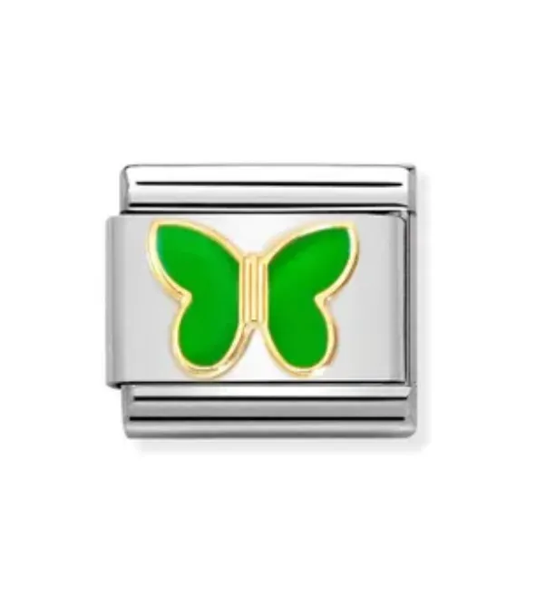 Classic 18k gold GREEN butterfly 030285/61