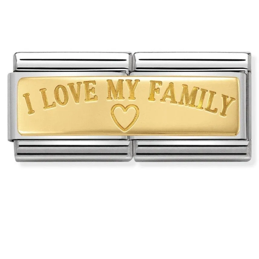 Classic Double Bonded Yellow Gold I love My Family
