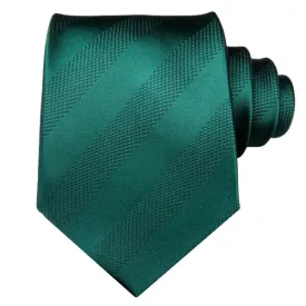 Classy Men Jade Green Striped Silk Tie