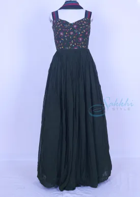 Dark Green anarkali suit with dupatta