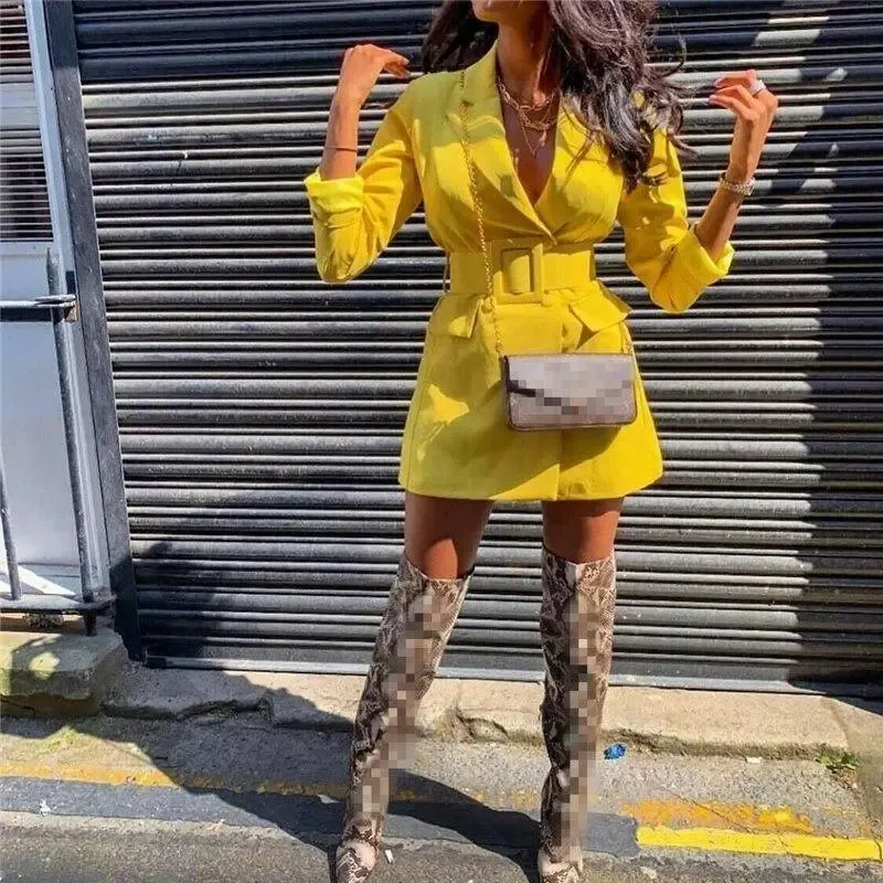 Dress women's mid-length suit outside