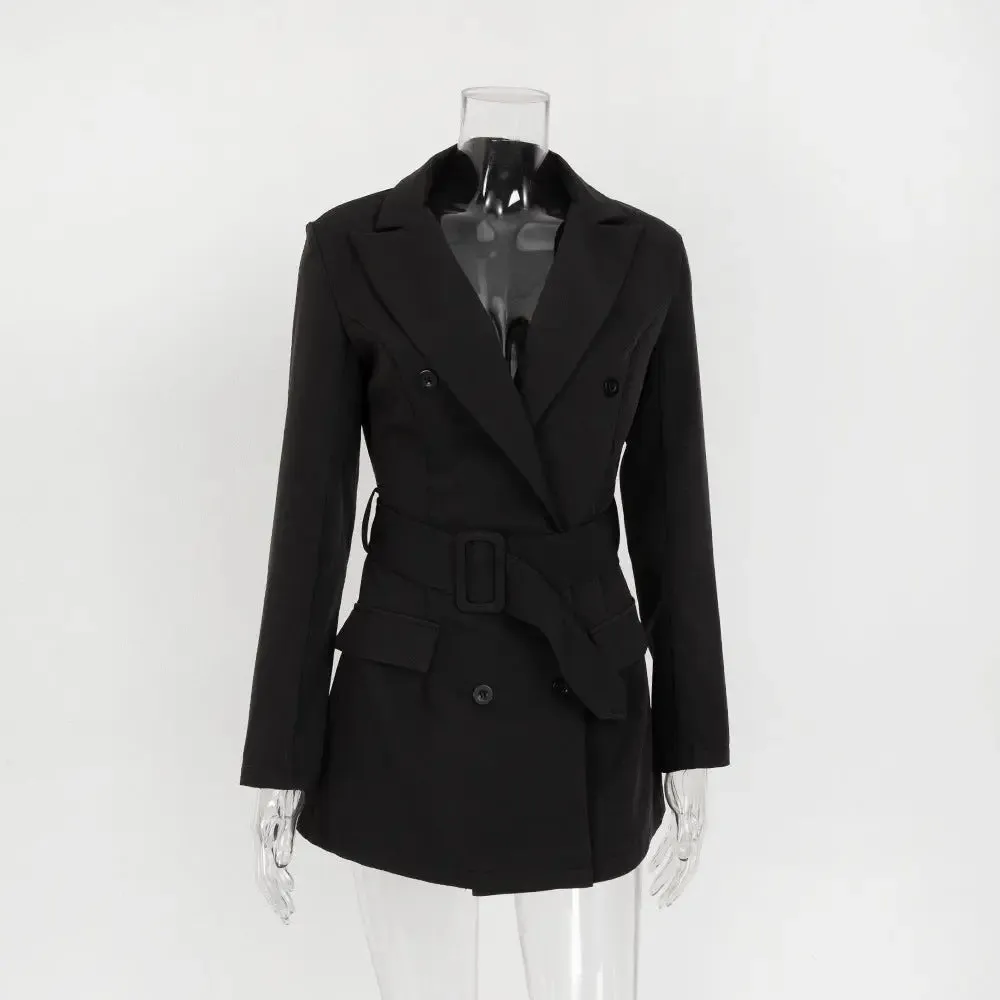 Dress women's mid-length suit outside