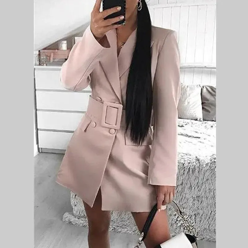Dress women's mid-length suit outside