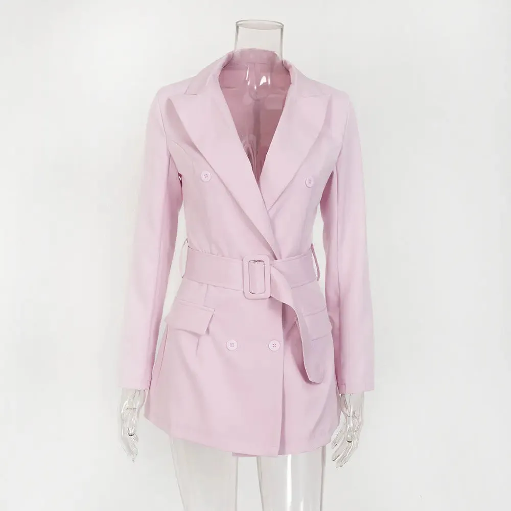 Dress women's mid-length suit outside