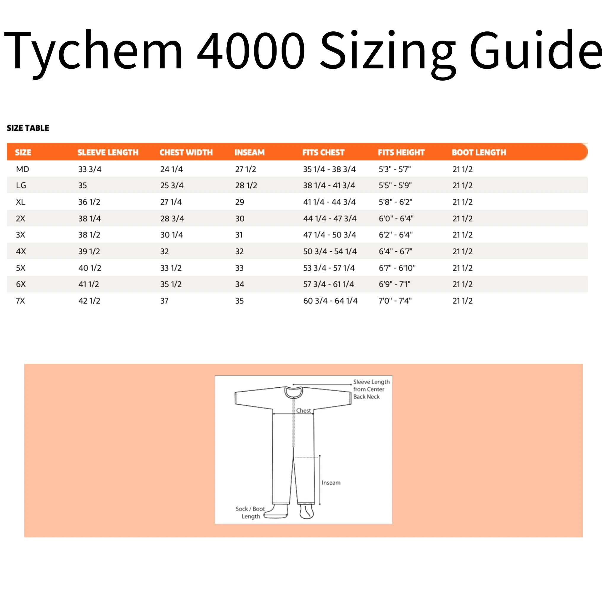 DuPont Tychem 4000 SL121BWH Coverall, Elastic Wrists, Attached Socks, White, Case of 12