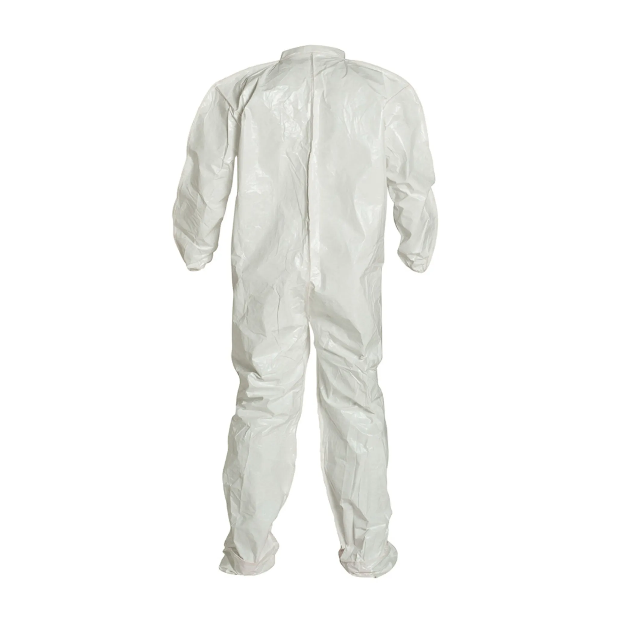 DuPont Tychem 4000 SL121BWH Coverall, Elastic Wrists, Attached Socks, White, Case of 12