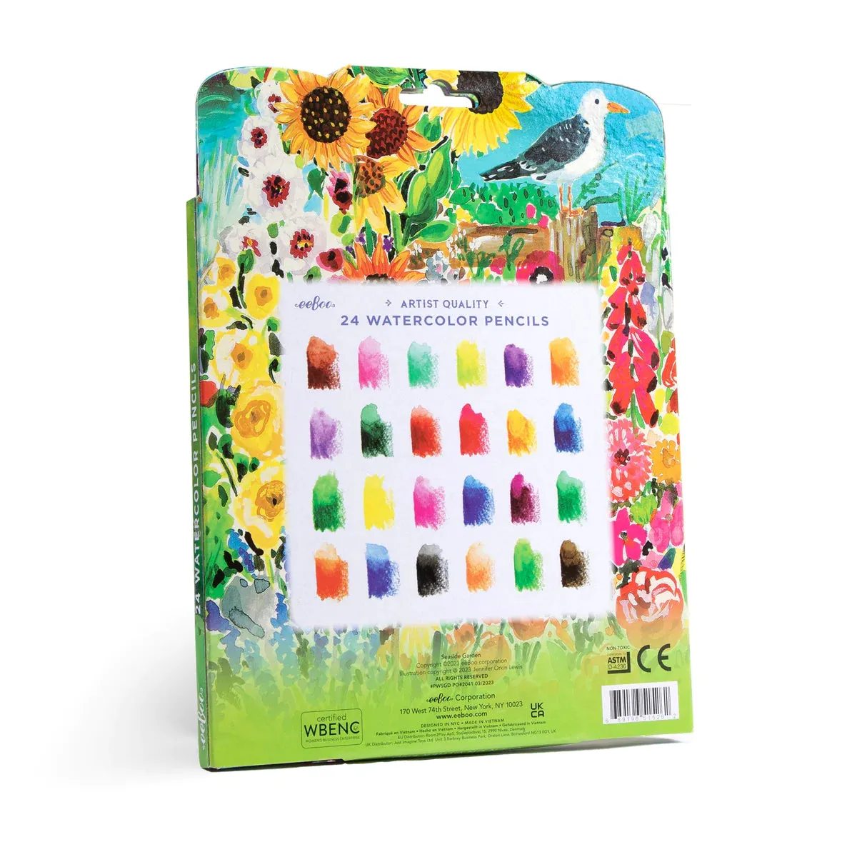 eeBoo Watercolor 24 Pencils: Seaside Garden