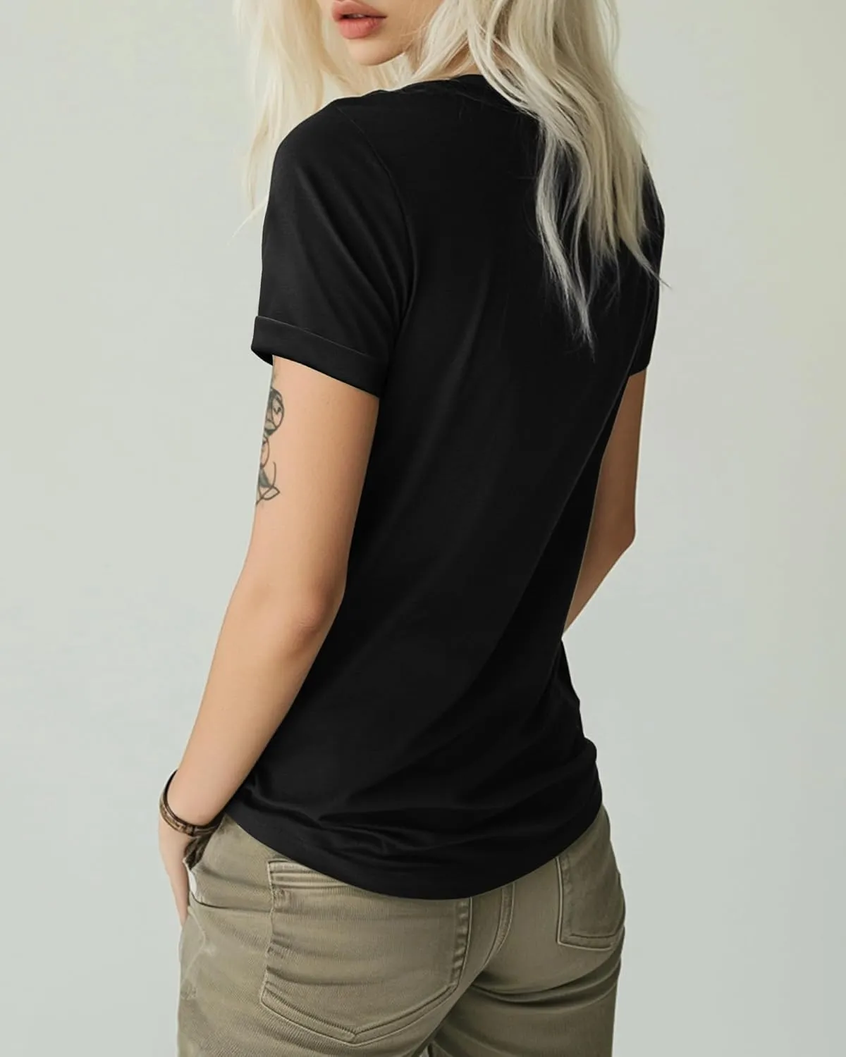 Ficerd 3 Pack Women's V Neck T Shirts, Cotton Summer Casual Short Sleeve Tops Loose Fit Rolled Sleeve Tees 2025 Trendy Shirts