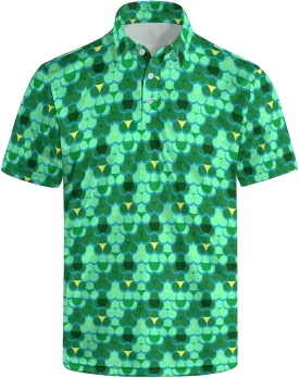 Funny Mens Golf Polo Shirts,Moisture Wicking Golf Shirts for Men Collared Short Sleeve Polo Shirts Golf Gifts