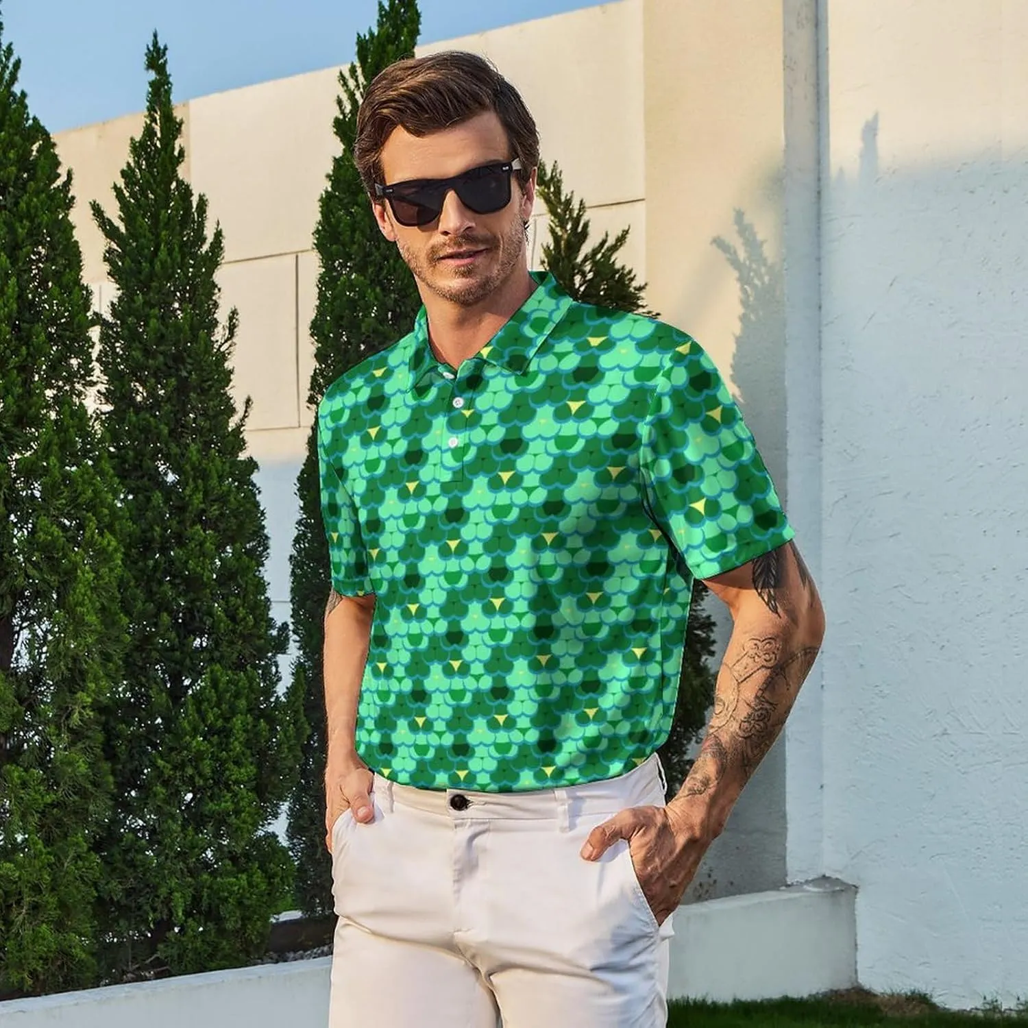 Funny Mens Golf Polo Shirts,Moisture Wicking Golf Shirts for Men Collared Short Sleeve Polo Shirts Golf Gifts