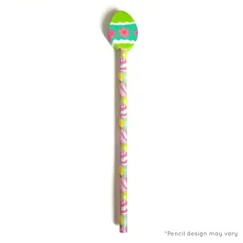 Green Easter Egg Eraser with Pencil