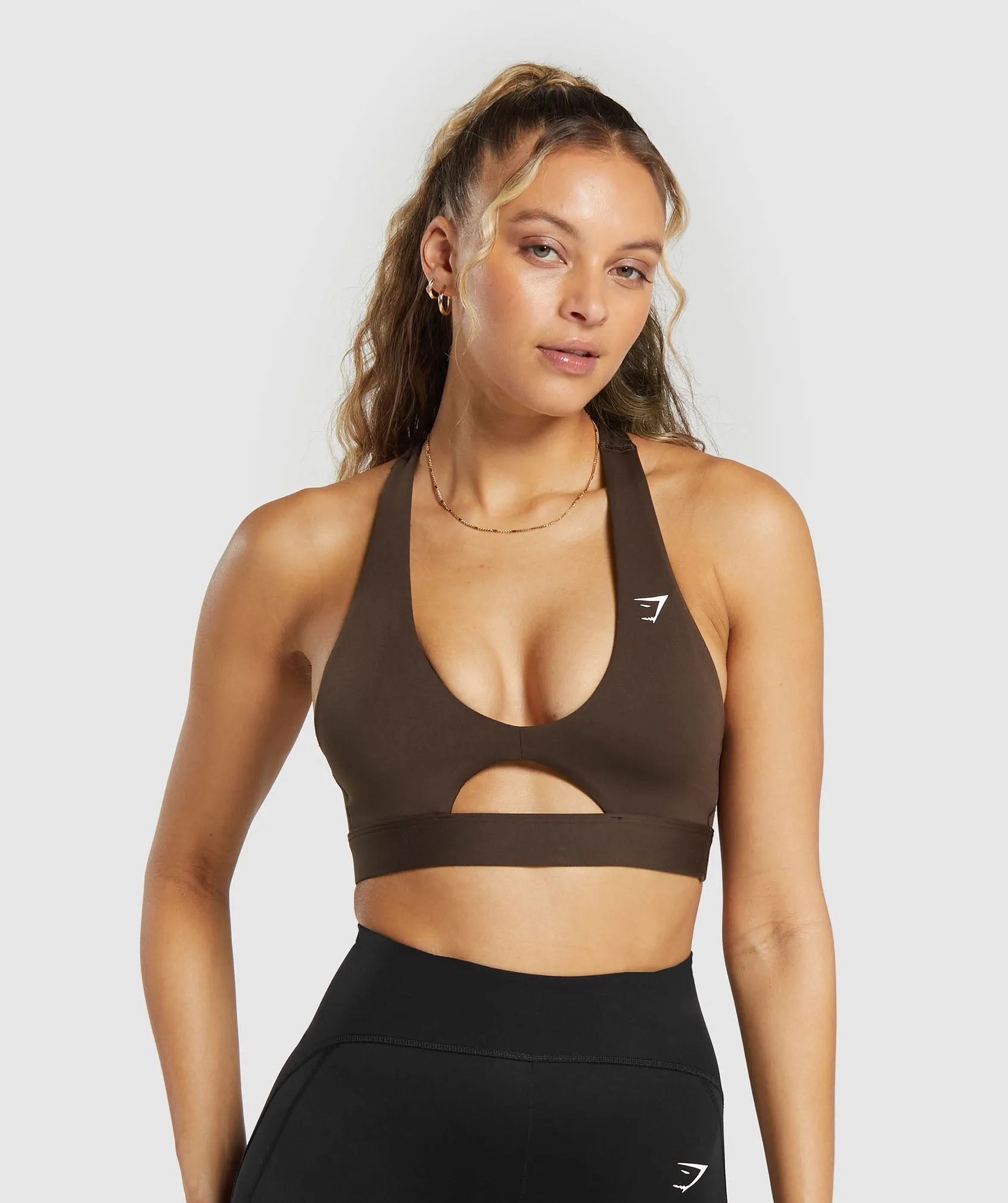 Gymshark Peek A Boo Sports Bra - Archive Brown