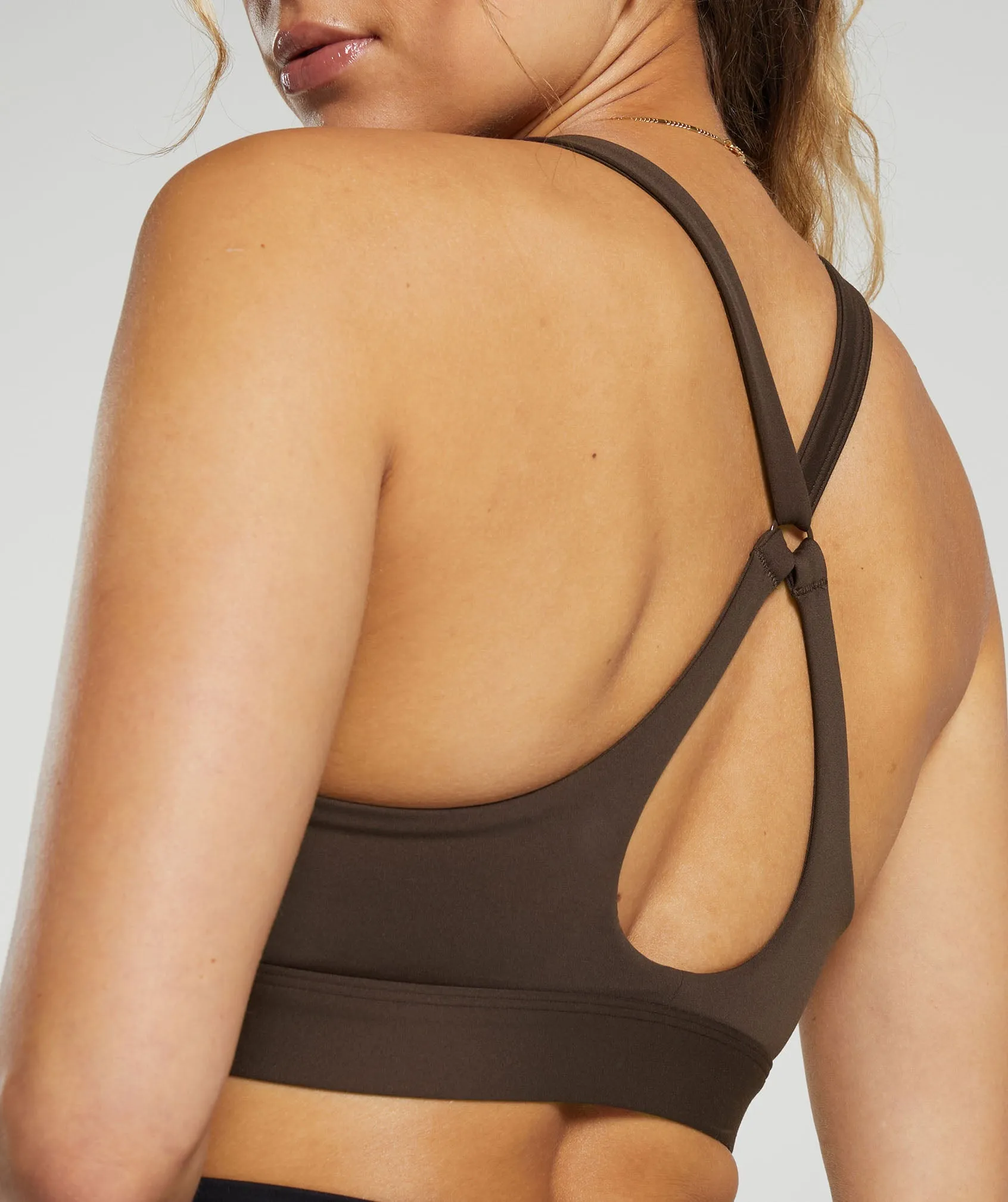 Gymshark Peek A Boo Sports Bra - Archive Brown