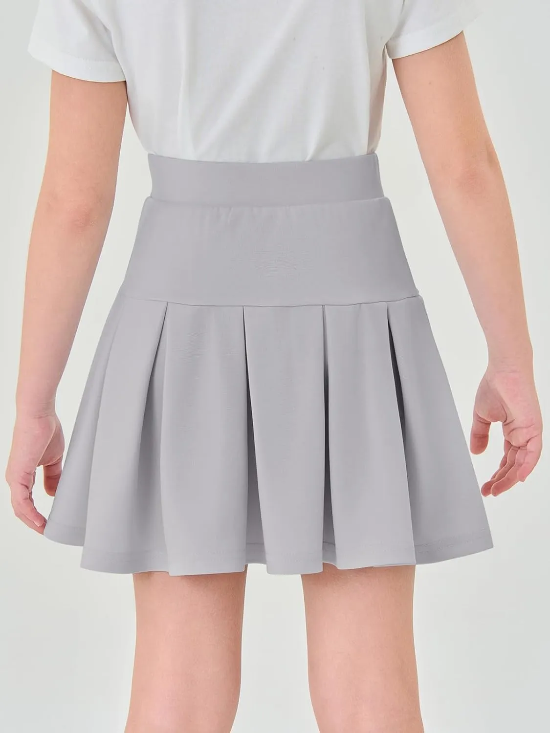 Haloumoning Girls Pleated Skirts School Kids Casual Mini Flare A Line Uniform Skorts Skirt 5-14 Years