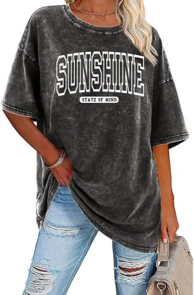 Hawaiian Shirts for Women Beach Shirts Hawaii Vacation T Shirts Summer Sunshine Oversized Graphic Tees