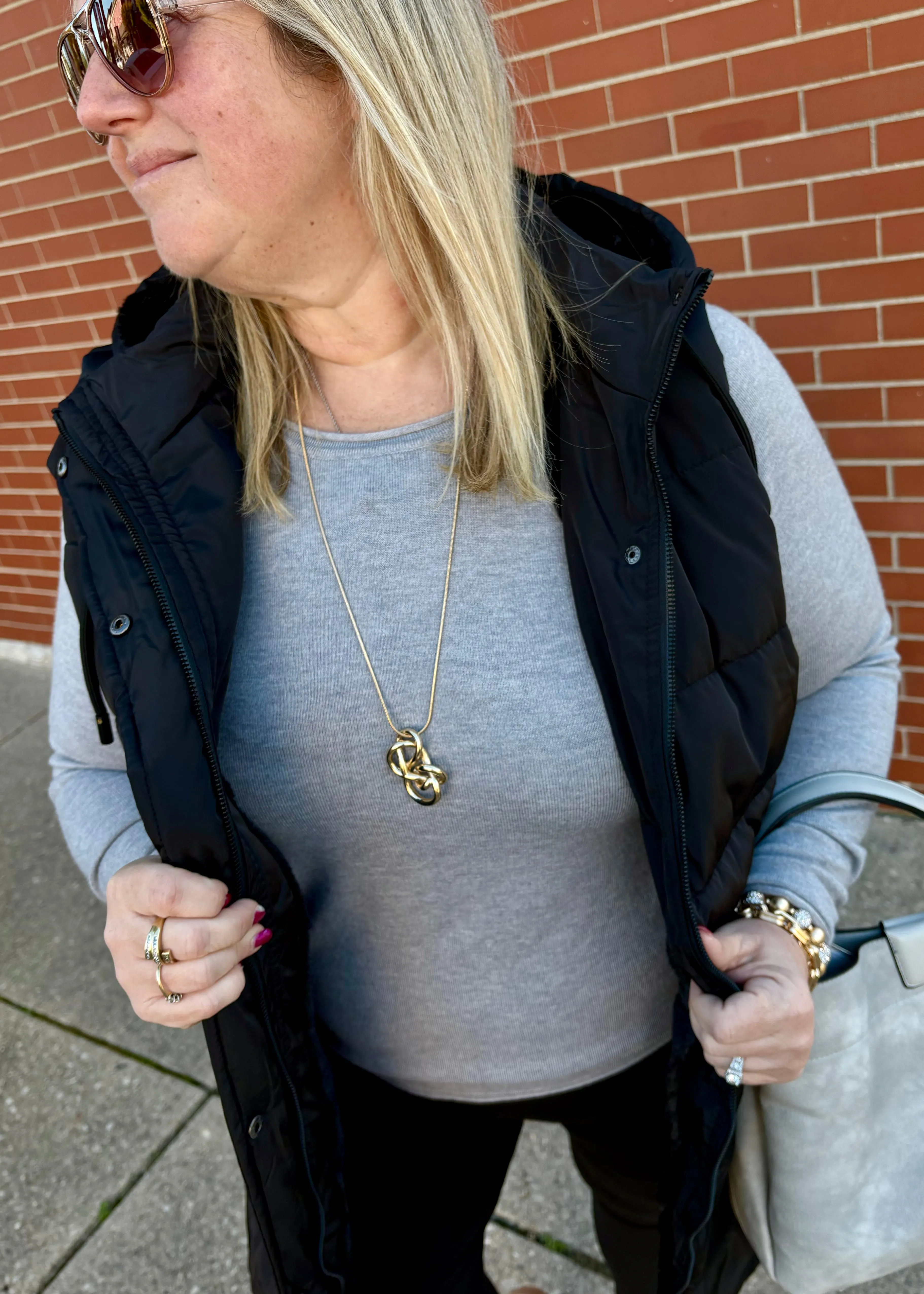 Heathered Grey Round Neck Basic Sweater