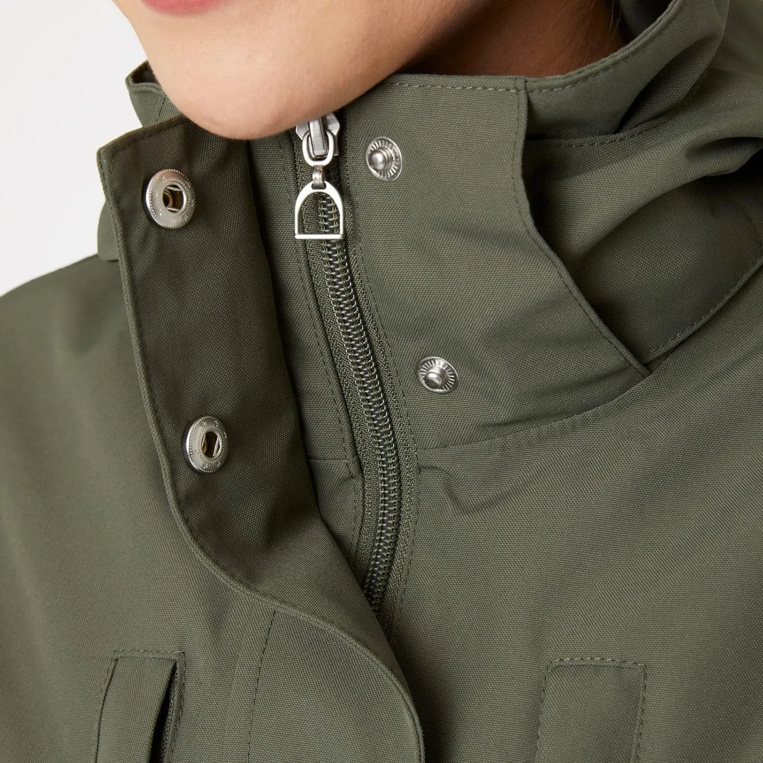 HORZE Women's Jadine Equestrian Waterproof Horse Riding Hooded Rain Jacket