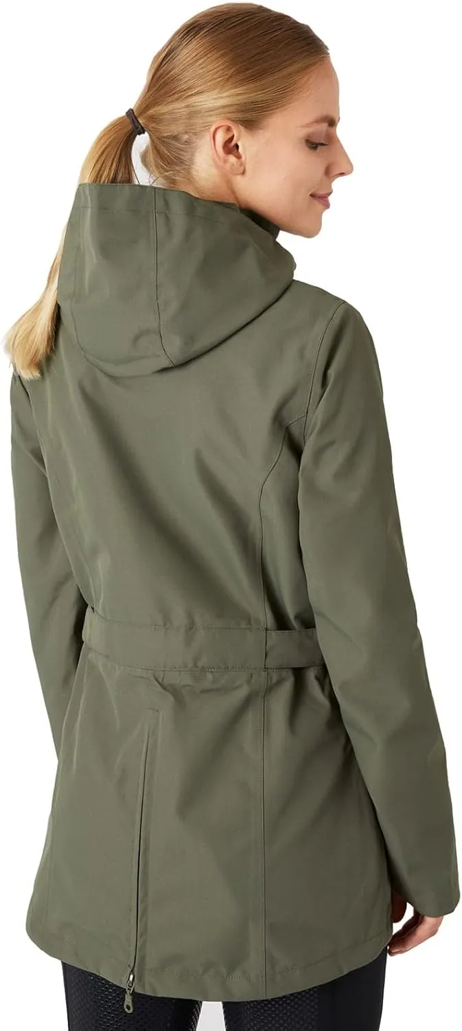 HORZE Women's Jadine Equestrian Waterproof Horse Riding Hooded Rain Jacket