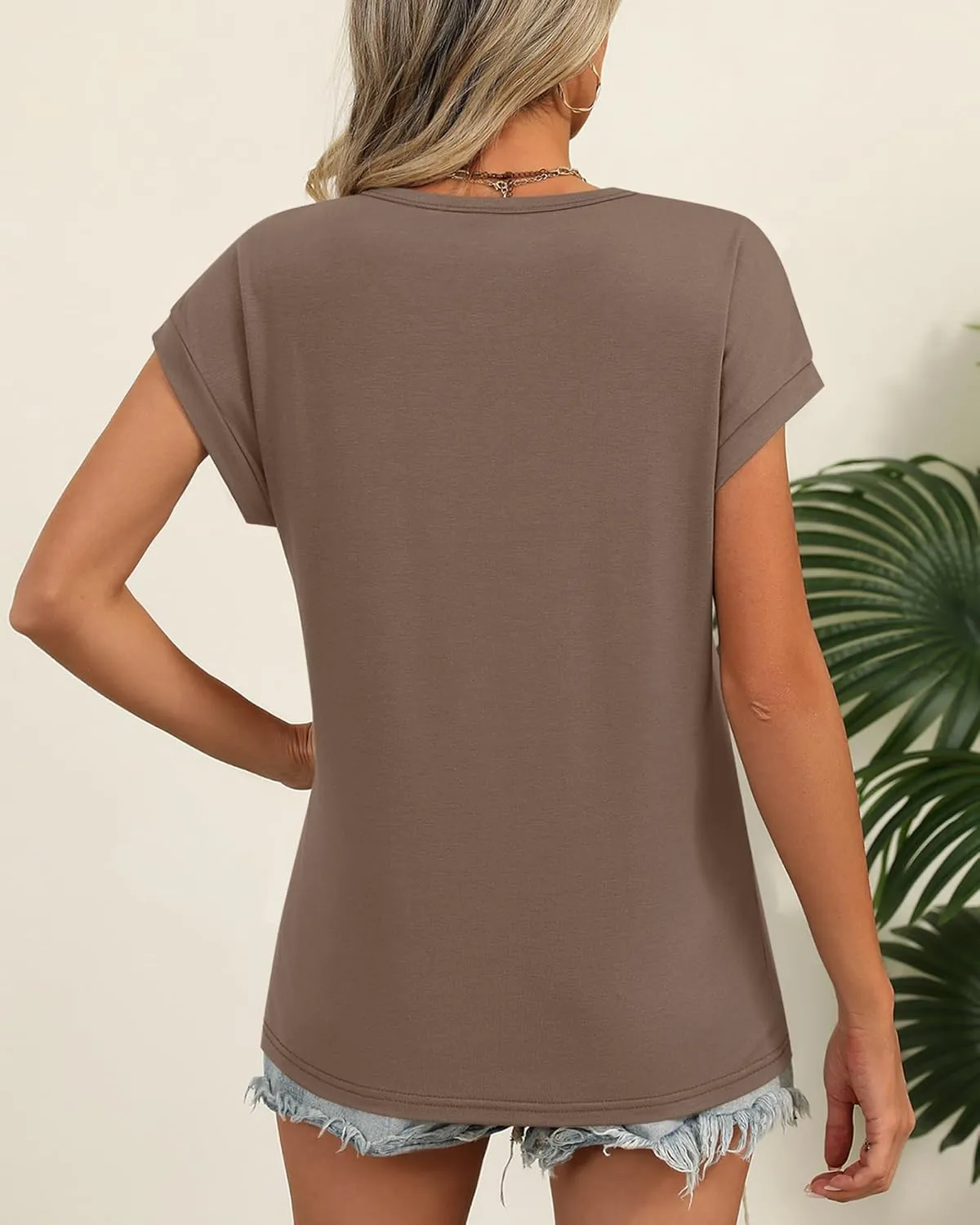 Huukeay 3 Pack Women's Cap Sleeve Tops Basic Cotton Tee Shirts Summer Casual Crew Neck Trendy Clothes 2025 Fashion