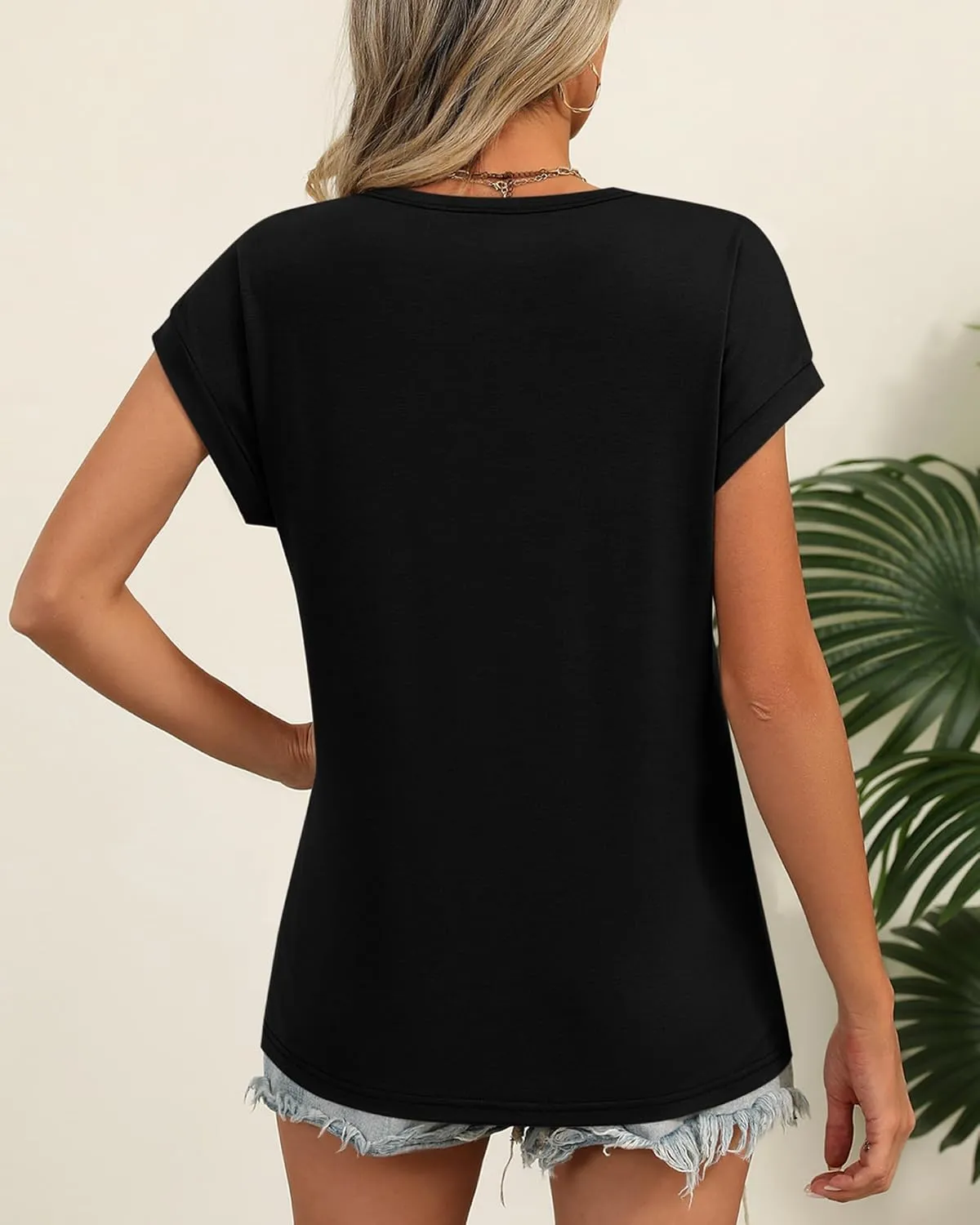 Huukeay 3 Pack Women's Cap Sleeve Tops Basic Cotton Tee Shirts Summer Casual Crew Neck Trendy Clothes 2025 Fashion