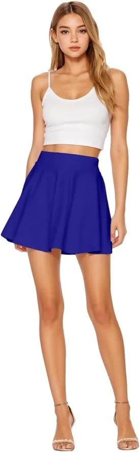 Hybrid & Company Women Basic Versatile Skirts Stretchy Flared Mini Skater Skirt