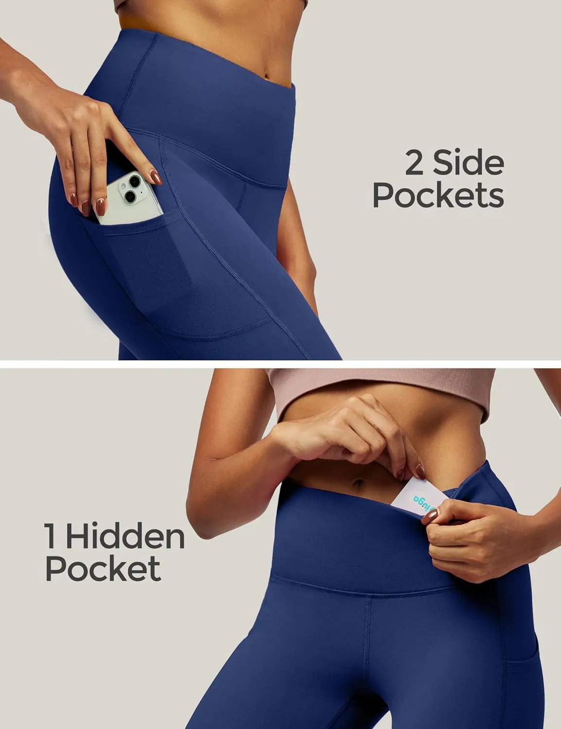 IUGA High Waist Yoga Pants with Pockets, Leggings for Women Tummy Control, Workout Leggings for Women 4 Way Stretch