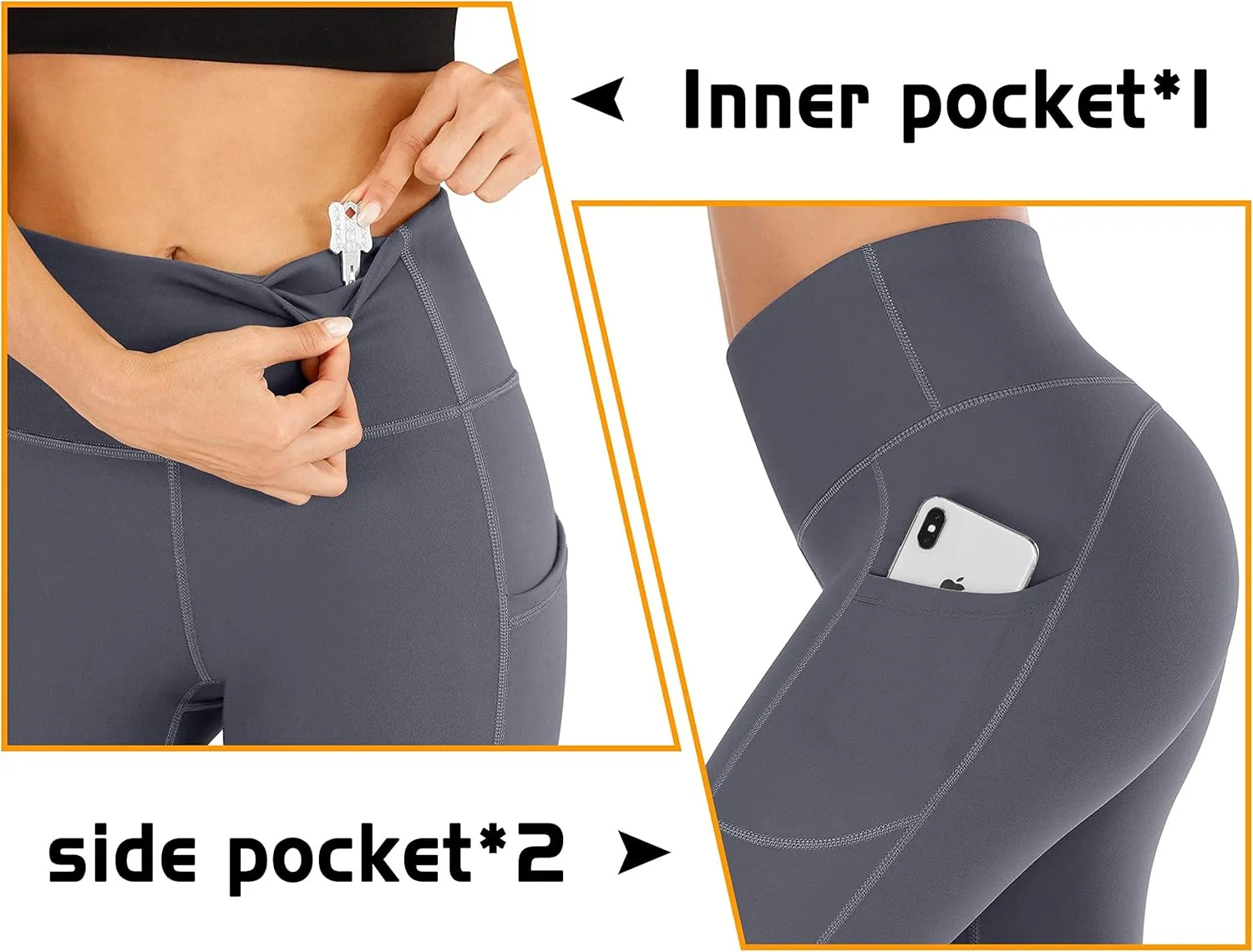 IUGA High Waisted Yoga Pants for Women with Pockets Capri Leggings for Women Workout Leggings for Women Yoga Capris