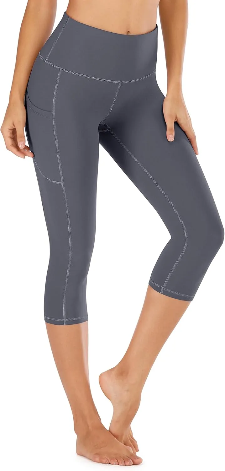 IUGA High Waisted Yoga Pants for Women with Pockets Capri Leggings for Women Workout Leggings for Women Yoga Capris
