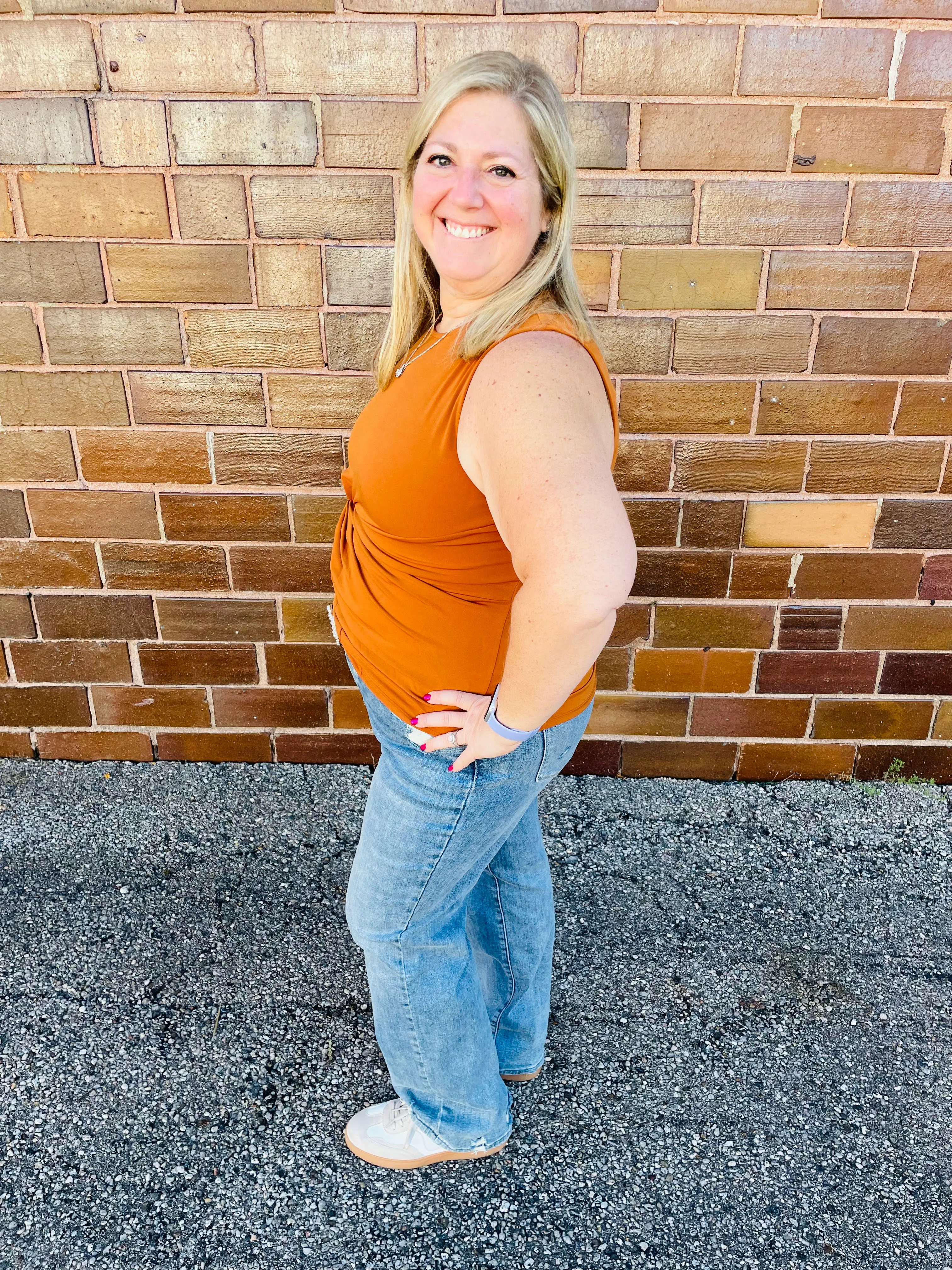 Knot Front Sleeveless Top