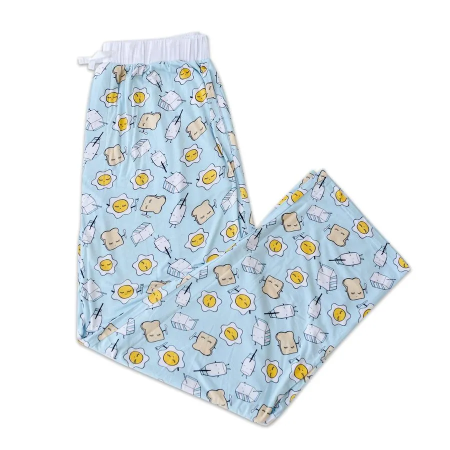 Little Sleepies - Blue Breakfast Buddies Two-Piece Men's Bamboo Pajama Set